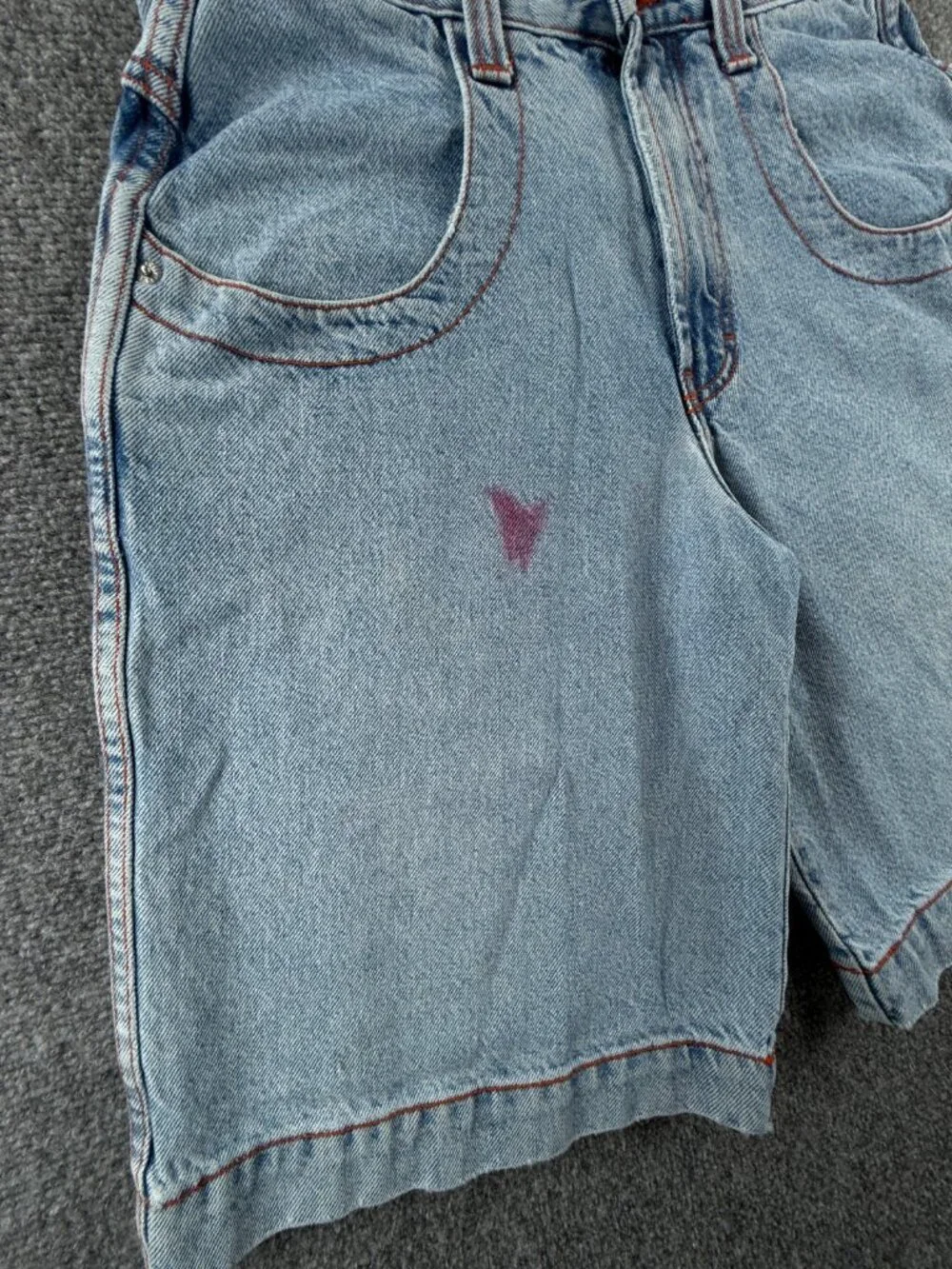 VTG JNCO 12 Double Barrel Light Wash Denim Shorts Jorts 2269 Y2K ACTL 29X11